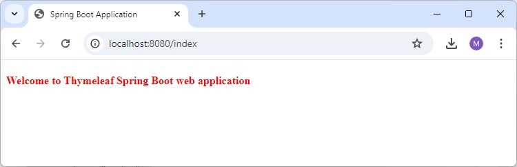 Spring Boot Thymleaf web Application