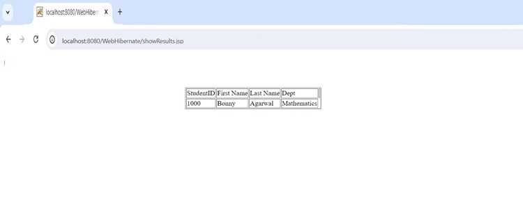 Student Details in Web Application