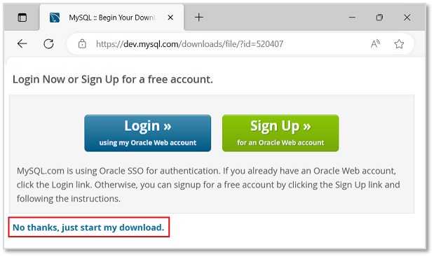 MySQL Begin Installation
