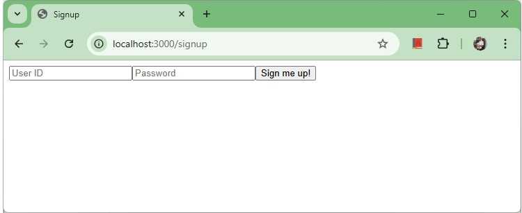Signup form