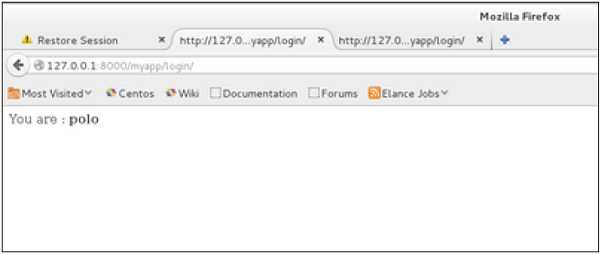 Sessions Redirected Page