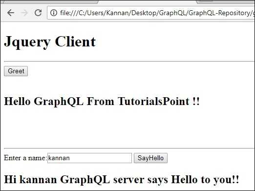 Browser Output of jQuery Integration