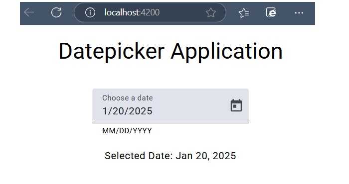 Angular datepicker Example