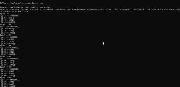 使用 TensorFlow 实现 XOR