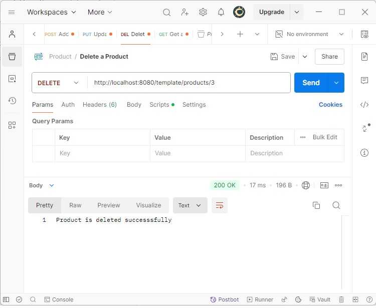 Delete Products POST