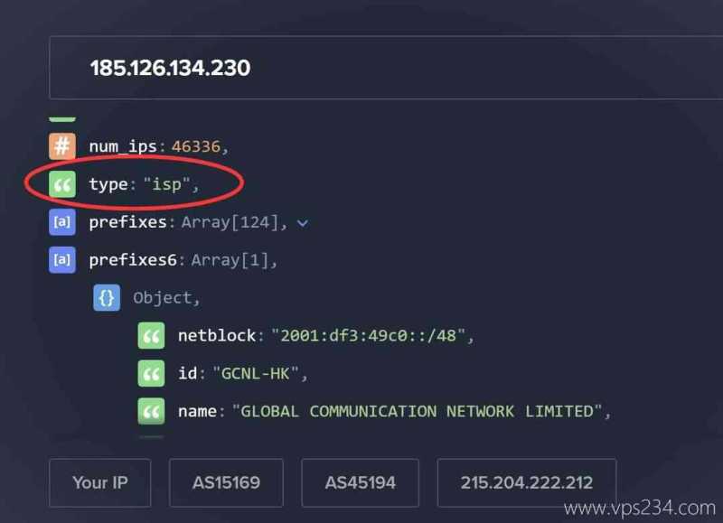 IPRaft越南VPS网络测试-IP的ASN类型