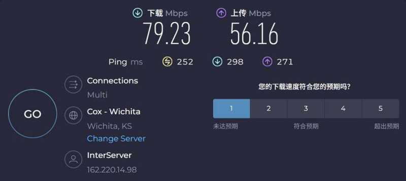InterServer美国VPS网络测试-本地速度