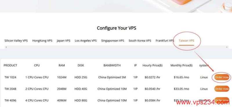RAKsmart台湾VPS购买教程-套餐选择