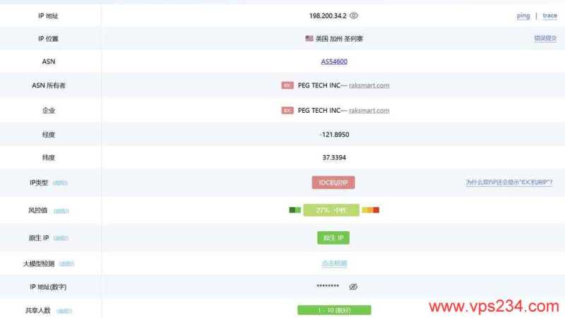 31IDC美国站群服务器网络测试-IP属性