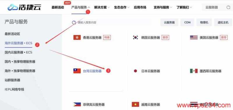 浩捷云台湾家宽VPS购买教程-入口