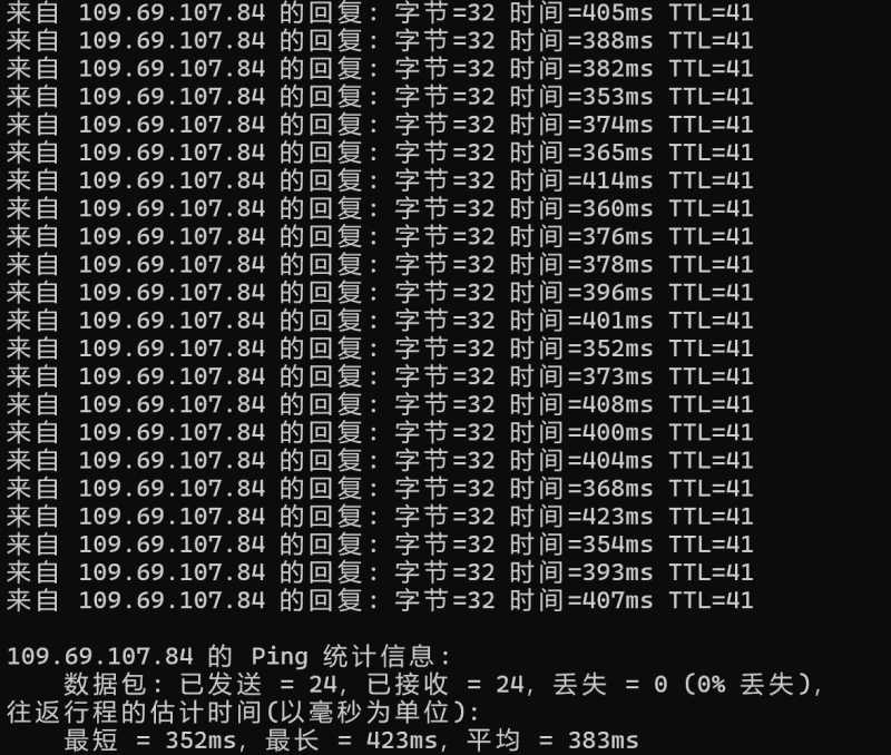 本地Ping平均延迟测试