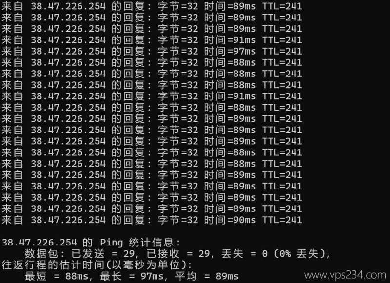Jtti新加坡VPS网络测试-本地Ping平均延迟