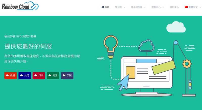 RainbowCloud：台湾VPS测评-支持Windows操作系统