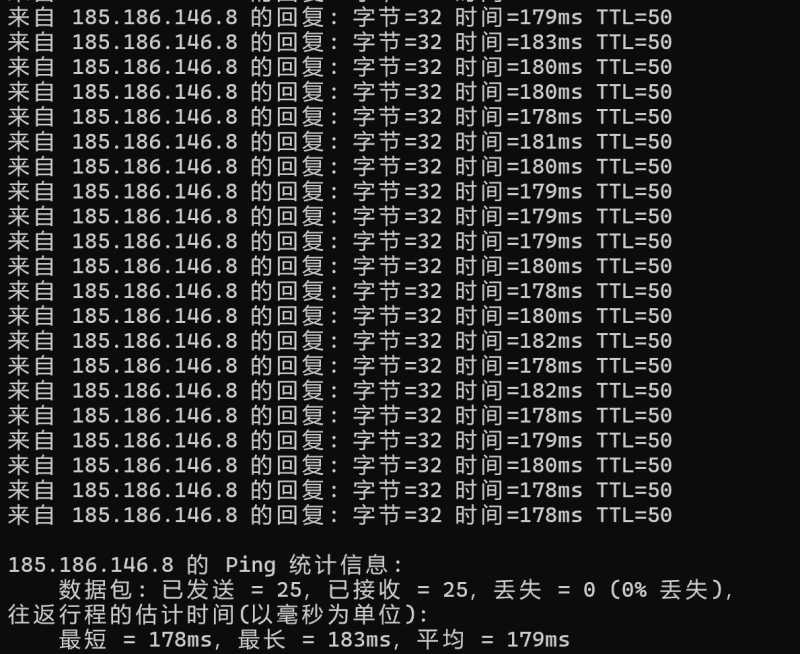 Hostdare美国VPS测评 - 本地Ping平均延迟测试