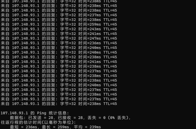 AIKVM美国VPS测评 - 本地Ping平均延迟测试