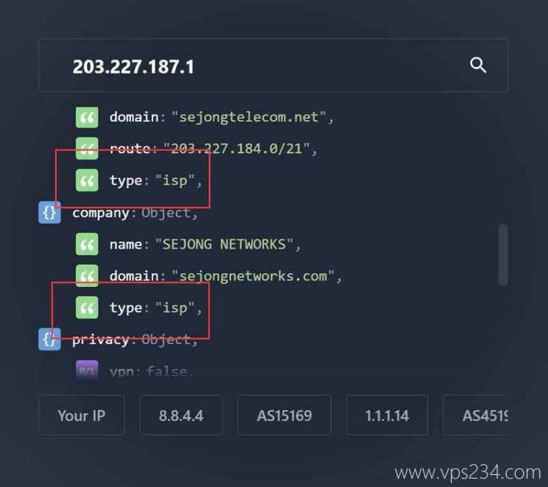 荫云韩国独立服务器测评 - IP类型测试