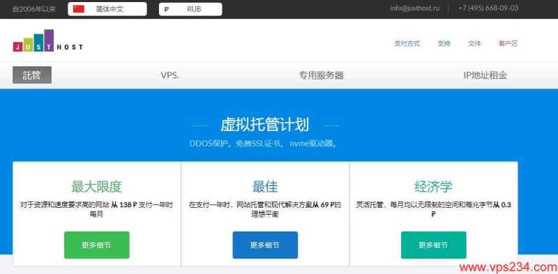 JustHost.ru俄罗斯VPS怎么样，莫斯科机房升级电信CN2线路的测评如何？插图