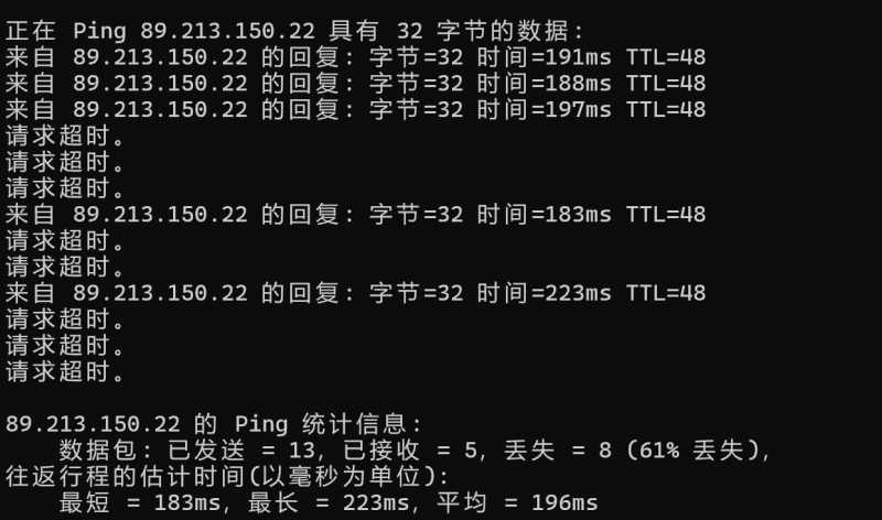 BageVm香港VPS测评 - 本地Ping平均延迟测试