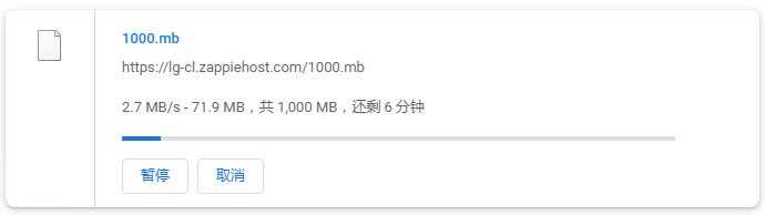 Zappie Host智利VPS测评 - 本地下载速度