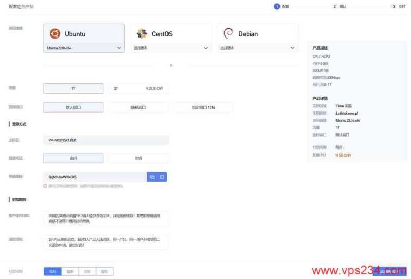 UUUVPS美国家宽VPS购买教程-配置页面