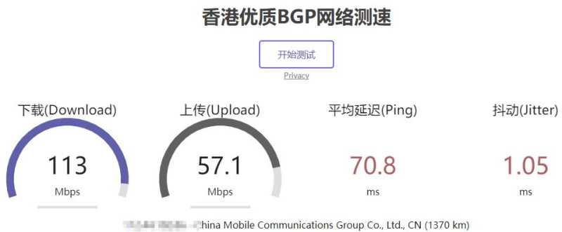 野草云香港独立服务器测评 - 下载速度