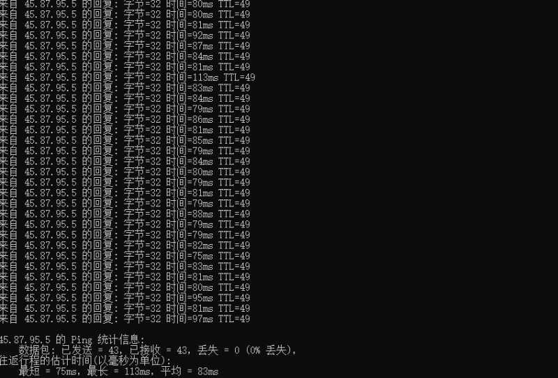 zgocloud日本VPS测评 - 本地Ping延迟测试测试
