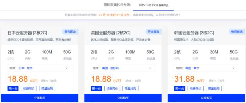 莱卡云/lcayun的11月促销2C2G100M云服务器18.88元/月和独服450元/月怎么样，香港美国韩国日本多机房值得入手吗？插图