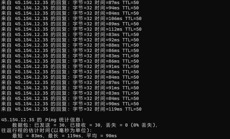 本地Ping平均延迟效果