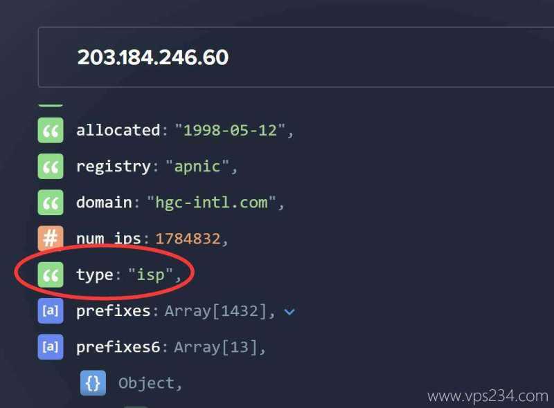 莱卡云香港家宽VPS网络测试-IP的ASN类型