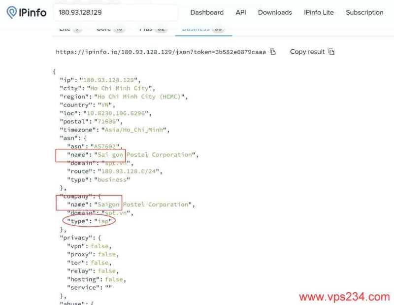 丽萨主机越南家宽VPS网络测试-ISP检测