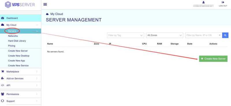 VPSServer购买教程-创建服务器