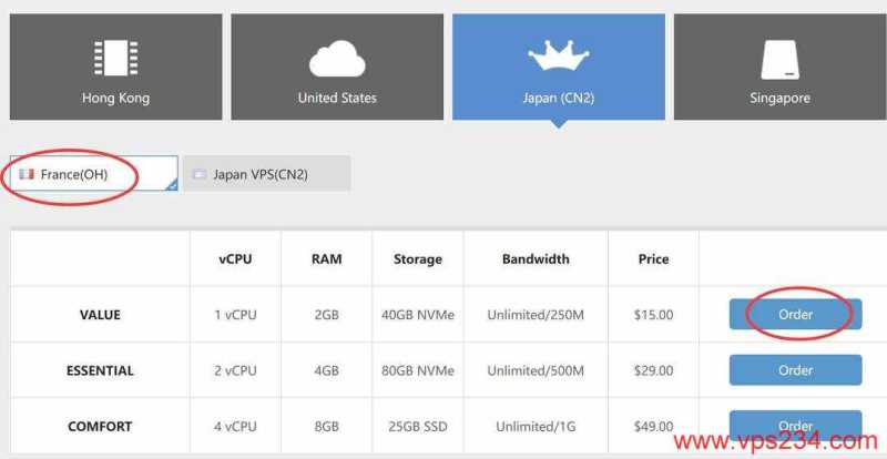 VPB法国VPS购买教程-套餐选择