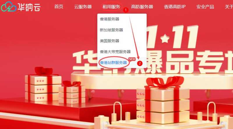 华纳云香港站群服务器购买 - 首页入口