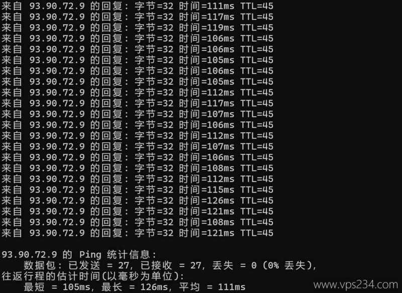 RainbowCloud台湾VPS测评-本地Ping平均延迟测试