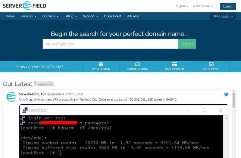 Serverfield：台湾家宽VPS测评 - 双ISP类型原生住宅IP