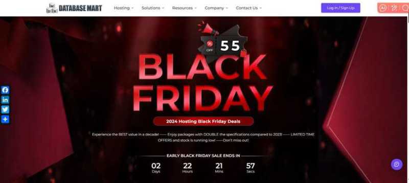 Database Mart黑五大促-低至4折-海外服务器$2.99/月起-免费试用