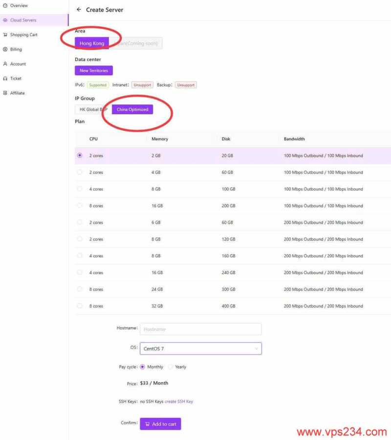 HHost香港VPS购买教程-线路选择