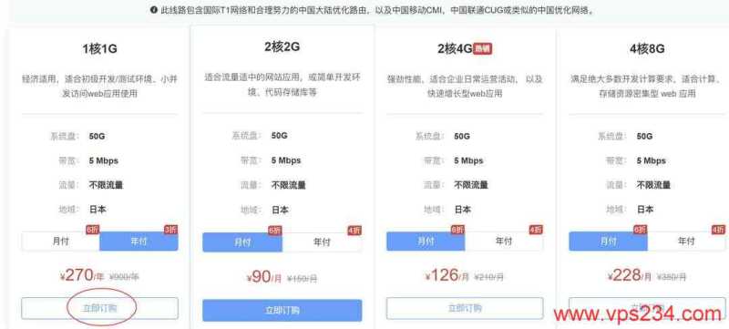 华纳云日本云服务器购买教程-套餐选择