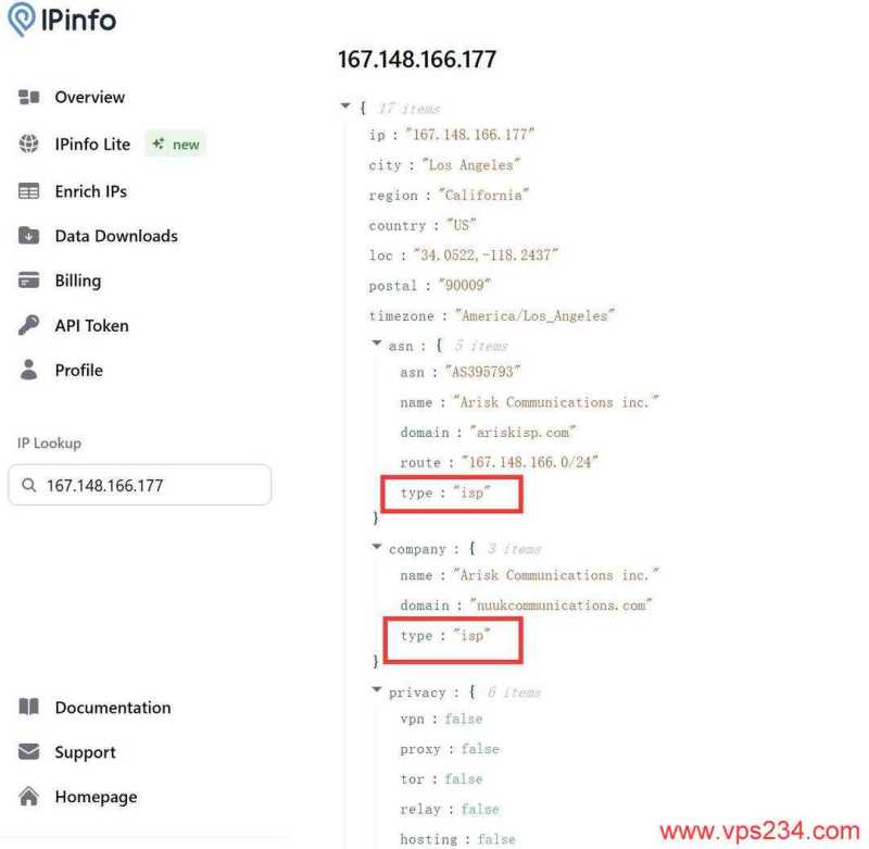 UCloud美国家宽VPS测评-IP ISP类型测试