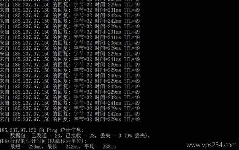 VPSServer德国VPS网络测试-本地Ping平均延迟