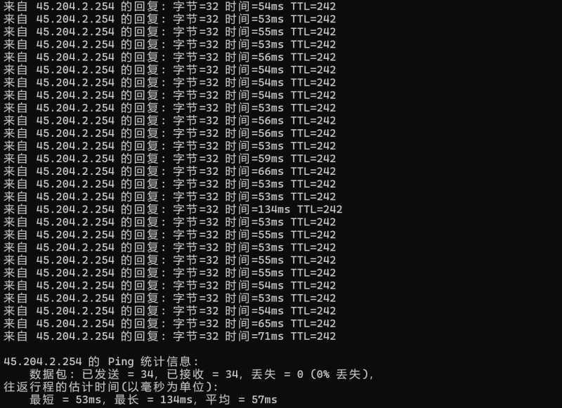 本地Ping平均延迟测试