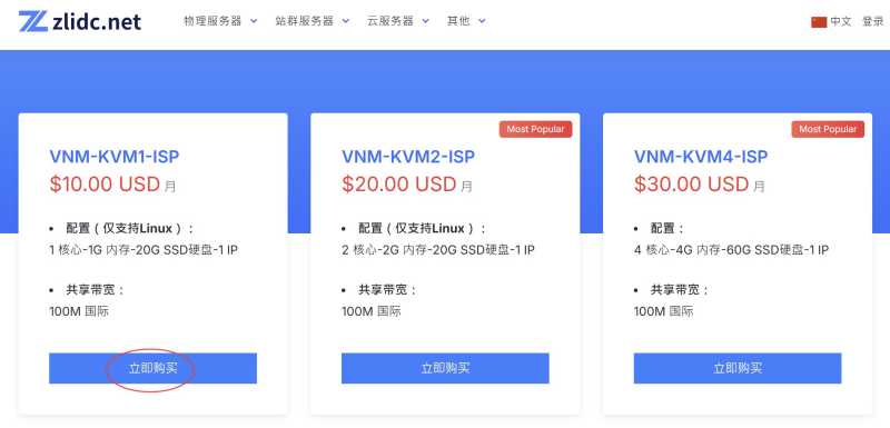 zlidc越南VPS购买教程-套餐选择