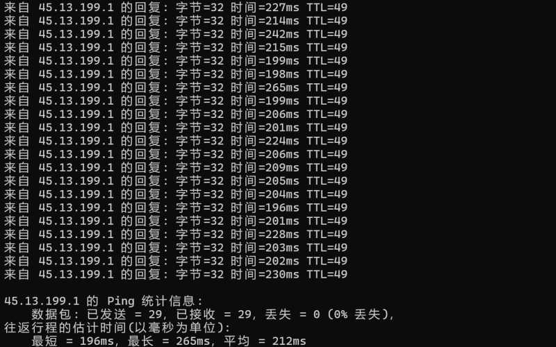 遨游主机德国VPS测评 - 本地Ping平均延迟测试