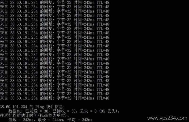万维电讯印尼VPS测评-本地Ping平均延迟测试