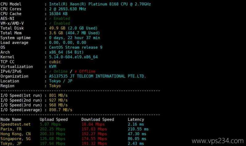 华纳云日本轻量云服务器网络测试-性能和速度