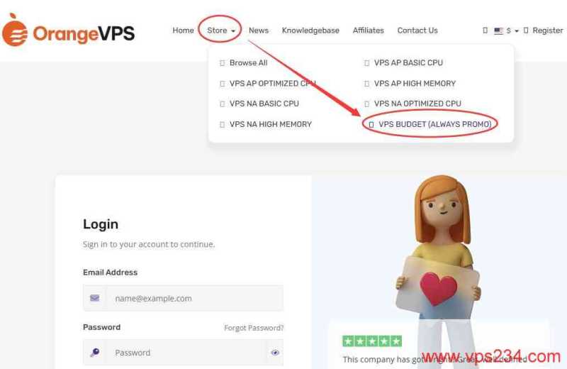 OrangeVPS香港VPS购买教程-入口链接