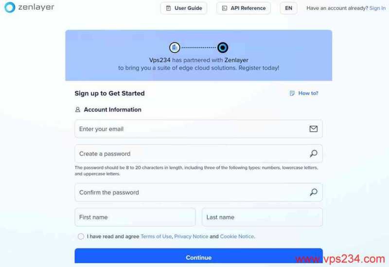 Zenlayer印尼VPS购买教程-注册用户