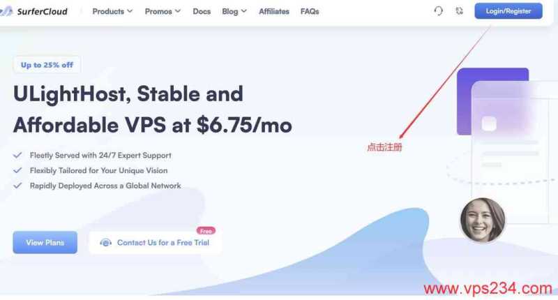 SurferCloud泰国VPS购买教程-官网首页