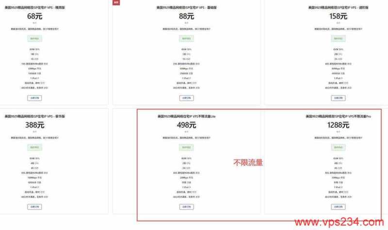 丽萨主机美国家宽VPS购买教程-套餐选择