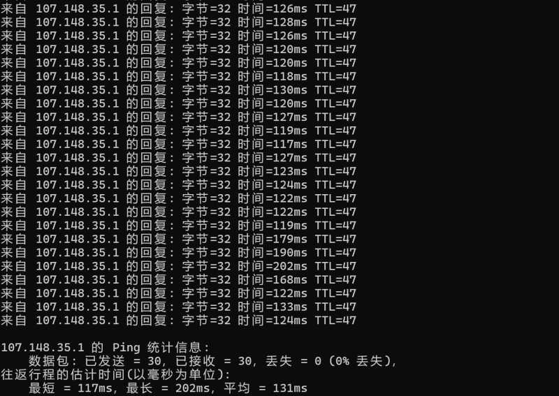 AIKVM新加坡VPS测评 - 本地Ping平均延迟测试